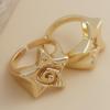 Y2K Trendy Star Couple Rings Set for Women Men Adjustable Opening Ring Punk Party Jewelry Personality Metal Accessories 2PCS
