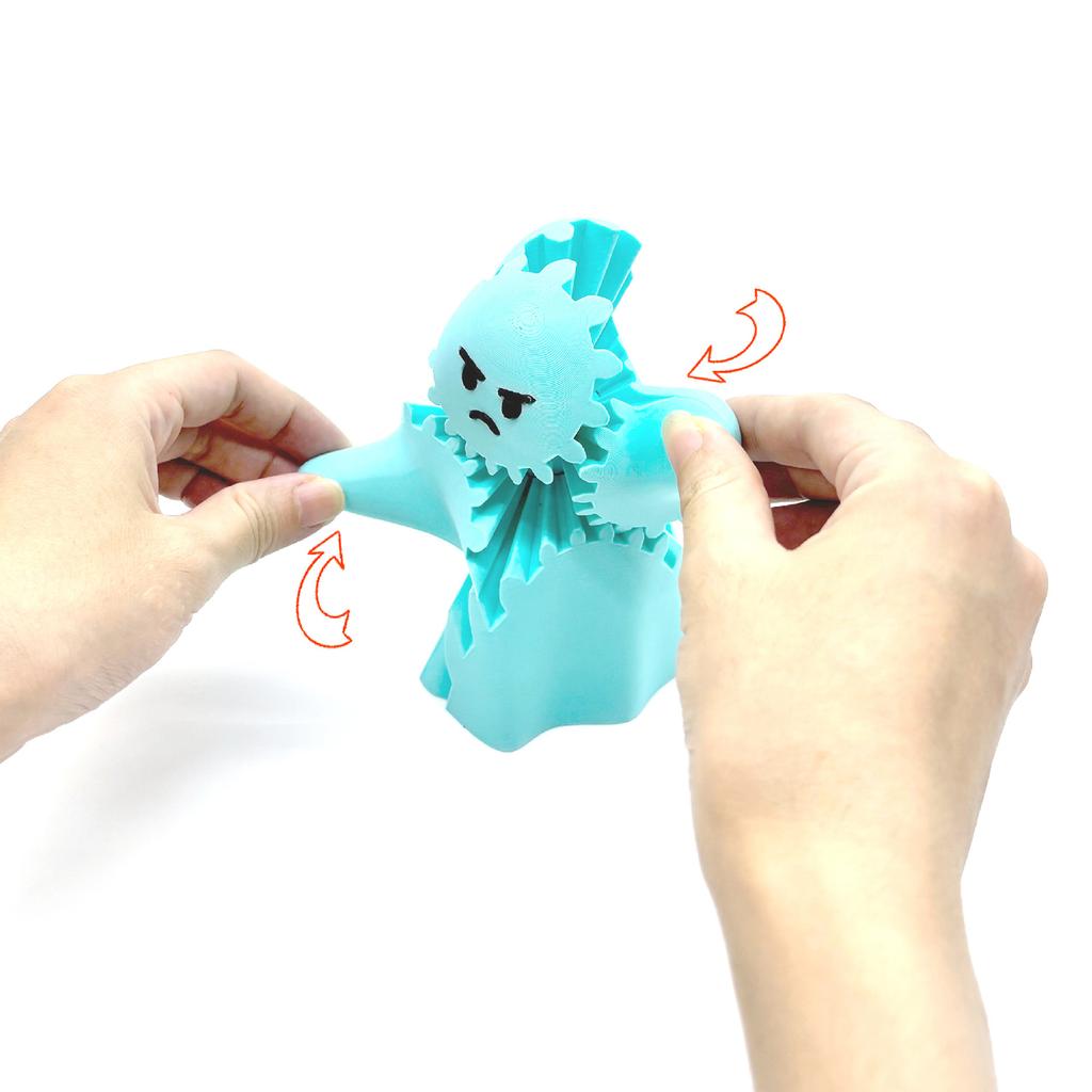 3D Printed Cute Little Ghosts Gear Desktop Ornaments