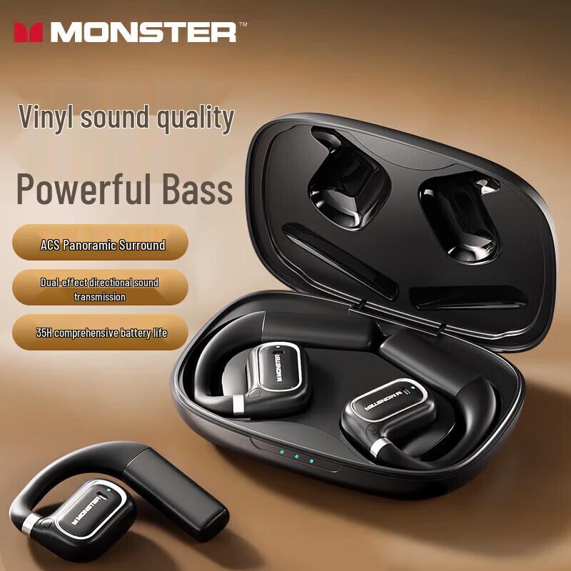 Monster Airlinks Turbine Open-Ear Bone Conduction Wireless Sports Earbuds