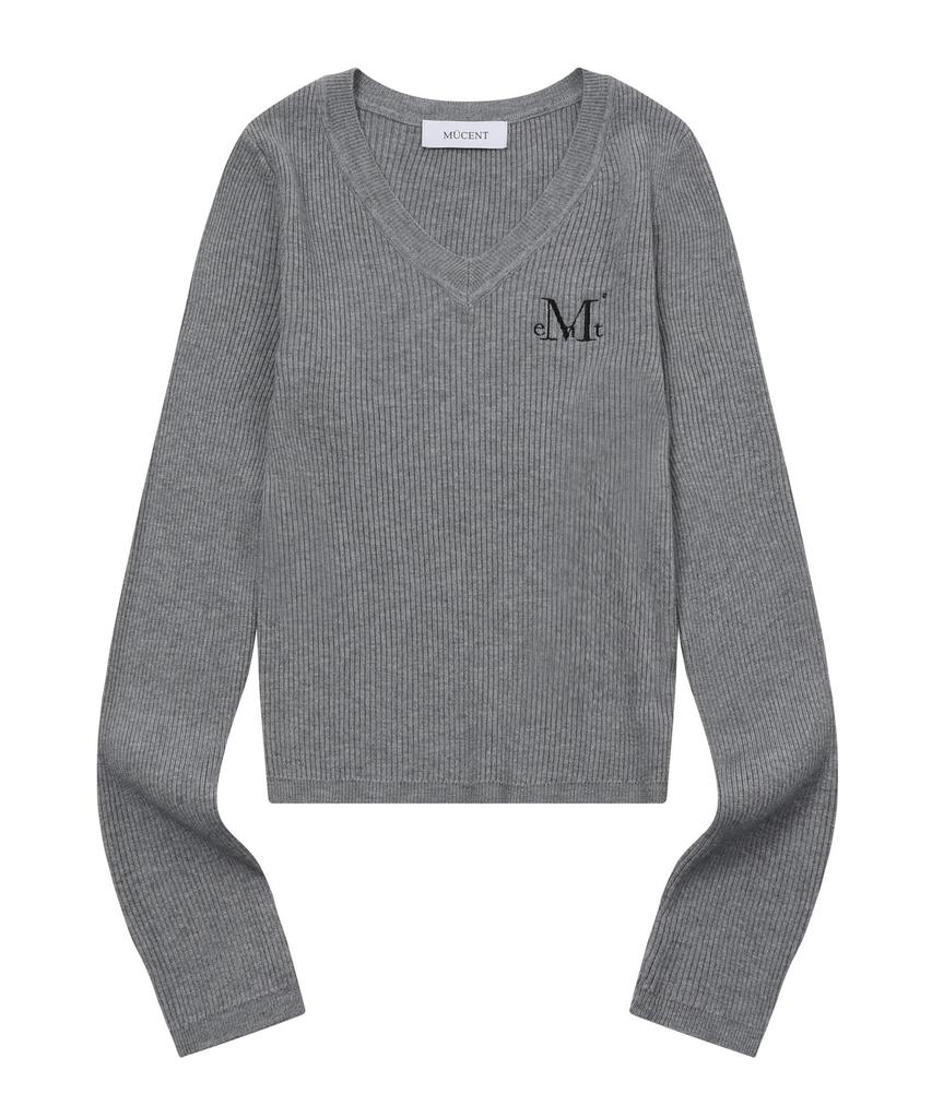 Mucent Gianni V-Neck Crop Ribbed Knit (5 Colors)