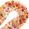 Natural Jades Stone Beads 4 6 8 10 12mm Lighter Imperial Jade Orange Round Loose Beads For DIY Jewelry Making Bracelets Necklace