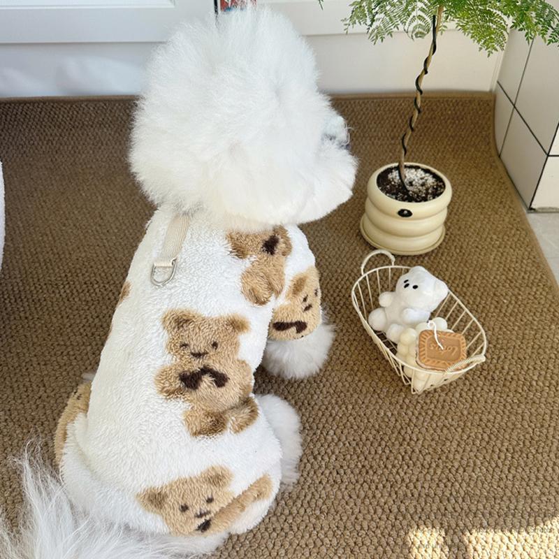 Winter Warm Fleece Dog Jumpsuit Pet Dog Clothes for Small Dogs Autumn Four Legs Pajamas Plush Dog Coat Chihuahua Poodle Costumes