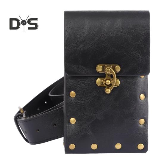 

Унисекс ретро поясная сумка стимпанк ренессанс поясная сумка кошелек для монет средневековый праздничный костюм аксессуары для Хэллоуина походная юбка ремень повседневный поясной ремень чёрный