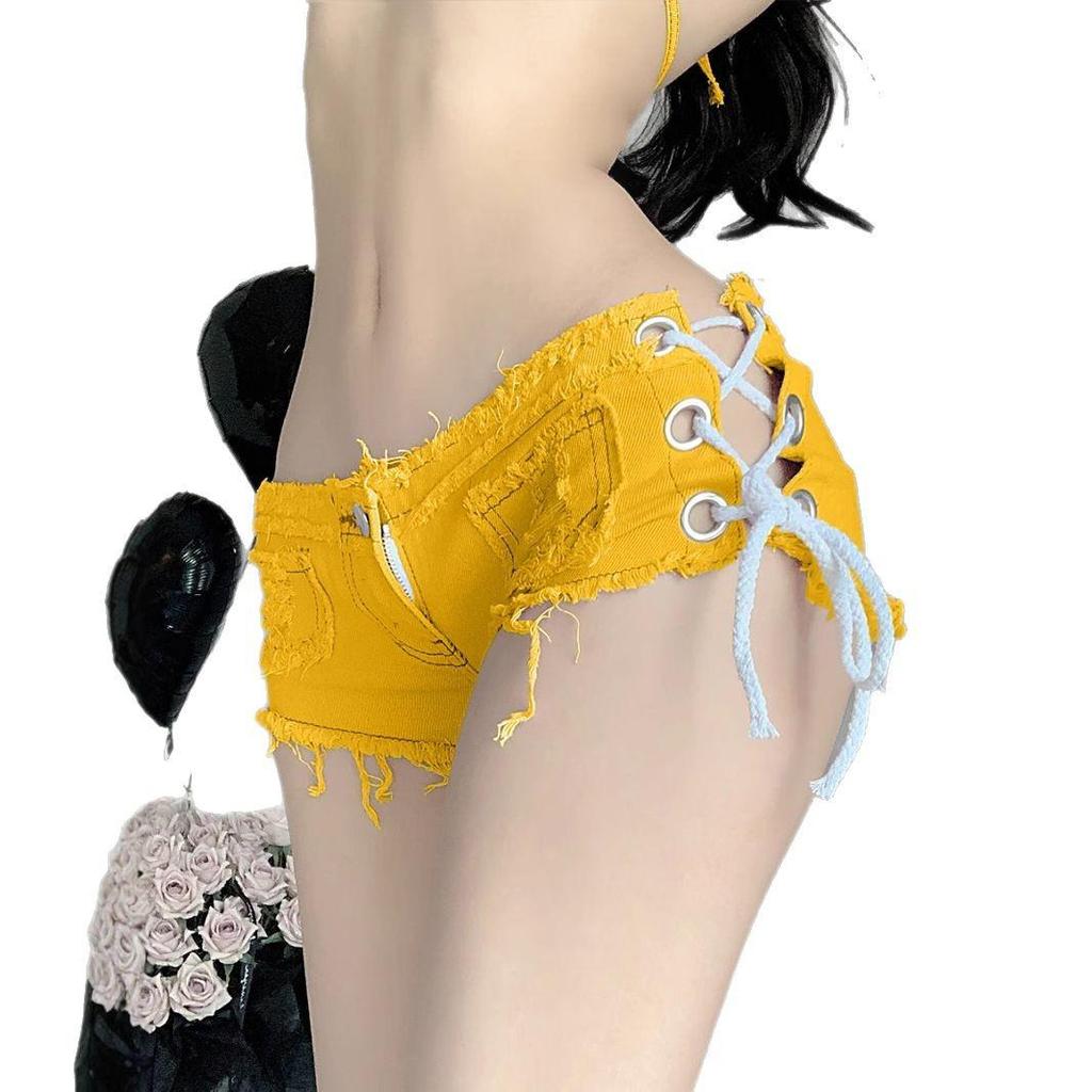 Pantaloni scurți de blugi cu talie joasă pentru femei, stil sexy de club de noapte, european și american