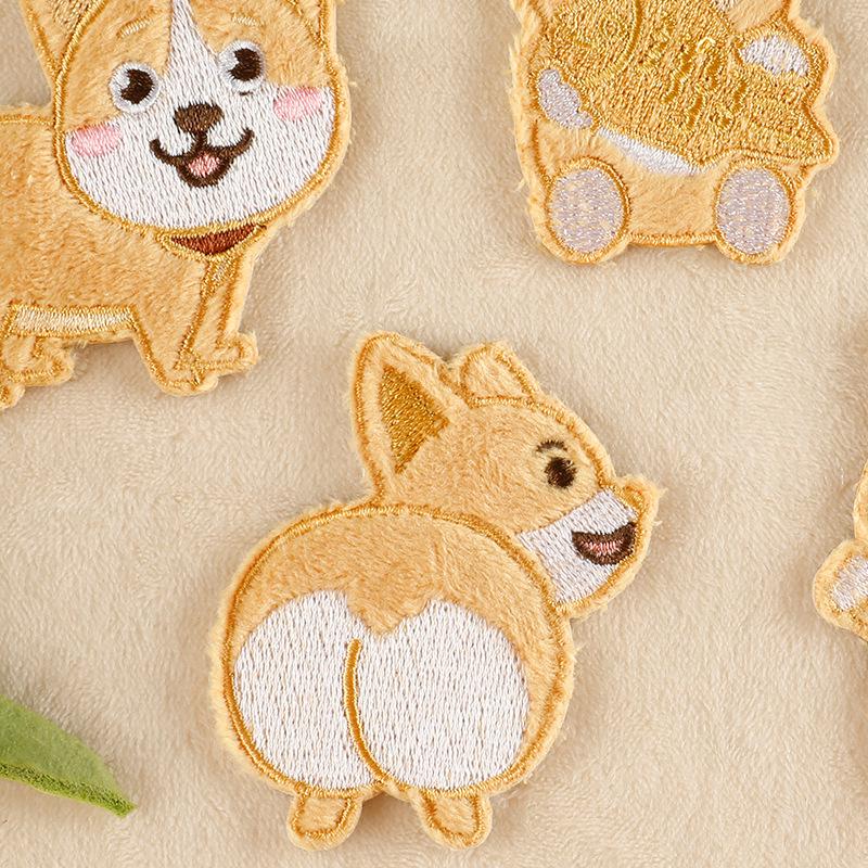 Plush Puppy Cartoon Self-Adhesive Embroidery Cloth Patches