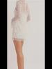Women's Bubble Beads See-Through Mesh Suspender Two-Piece Dress