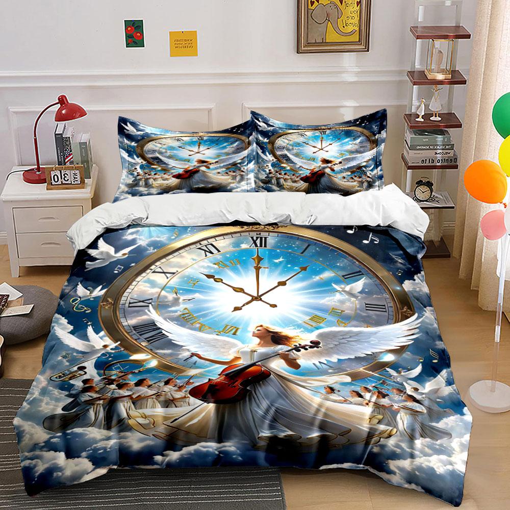 Clock, angel, cello, doves. Bedding sets Duvet cover sets Duvet covers Pillowcases(1*Duvet Cover 2*Pillowcases without duvet insert)