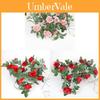 Faux Rose Flower Garland With Crystals For Bedroom And Restaurant Decor