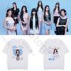 Hearts2Hearts T-Shirt Kpop Mode H2H Cartoon Print T-Shirt Damen Unisex Sommer Hohe Qualität Baumwolle Kurzarm T-Shirts Für Fans