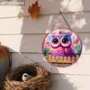 Colorful Wooden Sign with Adorable Owl Pattern Design - Unique Wall Pediments - Ideal for Front Door, Yard, Porch, Room Decor