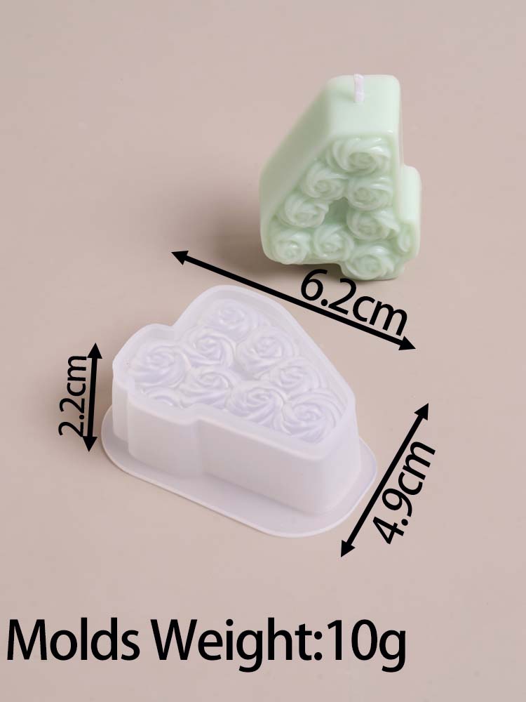 DIY Rosen-Zahlen-Geburtstagskerzen-Ornament Silikonform Handgemachte Duftkerzen Herstellungszubehör Gips-Handwerk Gussformen Geschenke