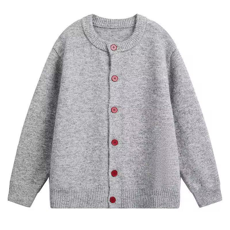 

Unisex Retro Dark Brown Knit Cardigan - Loose Fit, Button-Up for Autumn XL світло-сірий колір