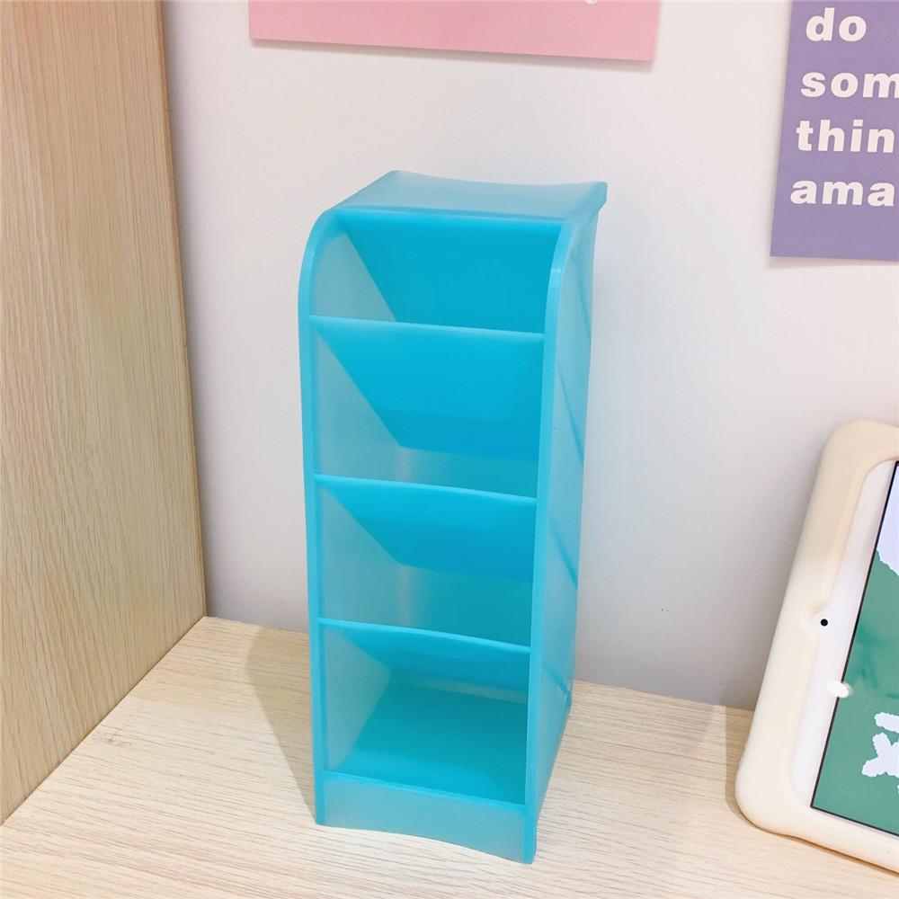 Nový stolní organizér Držák na tužky štětec na make-up Úložný box 4 mřížka Uskladňovací organizér se šikmým vkládáním Školní potřeby