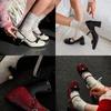 Fashion Bow Mary Janes Shoes Women Sandals Beaded High Heels Elegant 2025 New Brand Leather Chunky Dress Lolita Party Pumps High-quality