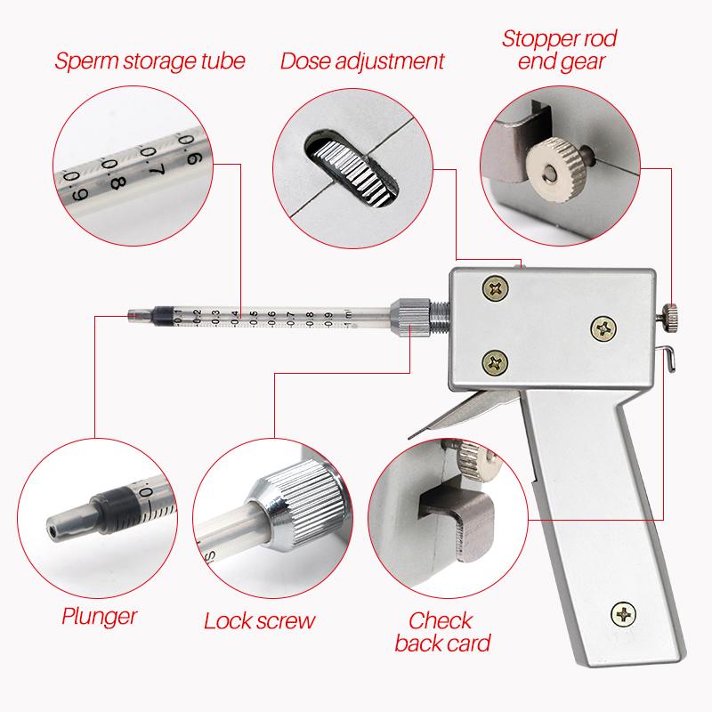 Poultry Chicken Artificial Insemination Apparatus for Poultry Chicken Birds with Continuous Insemination Gun Bird Tool Kits S