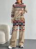 European And American Autumn And Winter Casual Long-Sleeved Suit Women'S Bohemian Hooded Sweater Trousers Two-Piece Set