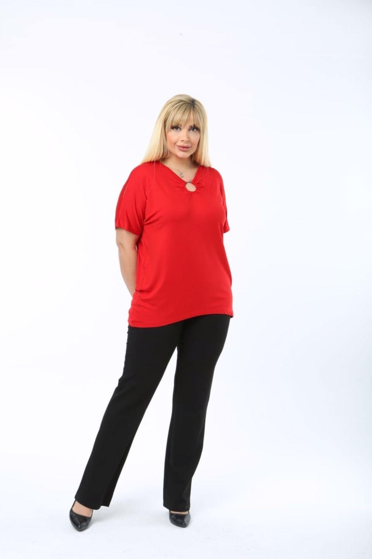 

Women s Big Size Blouse Red Full Flexible Plus Size Blouse Red 4XL/5XL