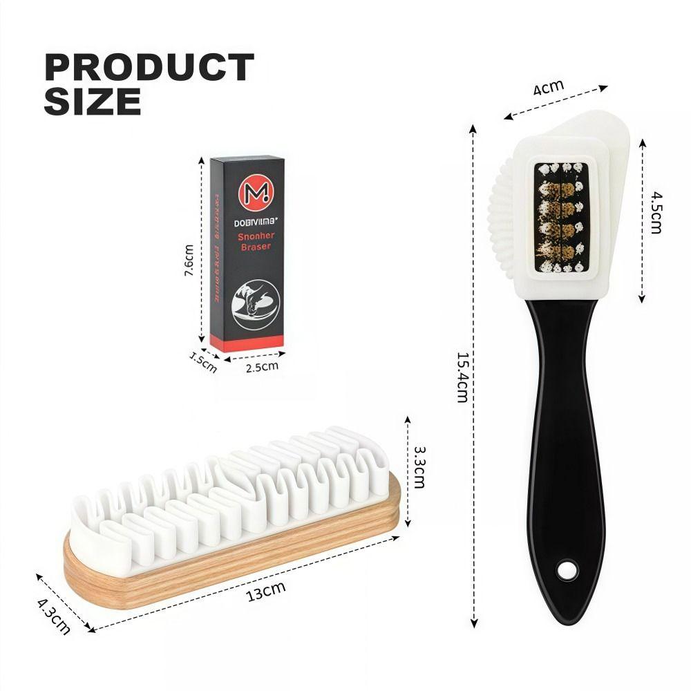 3 Stück/Set Mit Radiergummi Wildlederbürsten-Set Weiche Bürste Fleckenentfernung Nubukbürsten-Set Multifunktionale Schuhreinigungsbürste