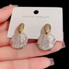 Fashion Gold  Color Big Metal Shell Drop Earrings For Women Geometric Irregular Vintage Simple Earrigns Jewelry Party Gift
