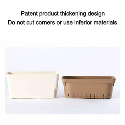 Multi-function Double Layer Flower Pot Rectangular Indoor Flower Planter Box Vegetable Planting Pot Self Watering Plant Pot