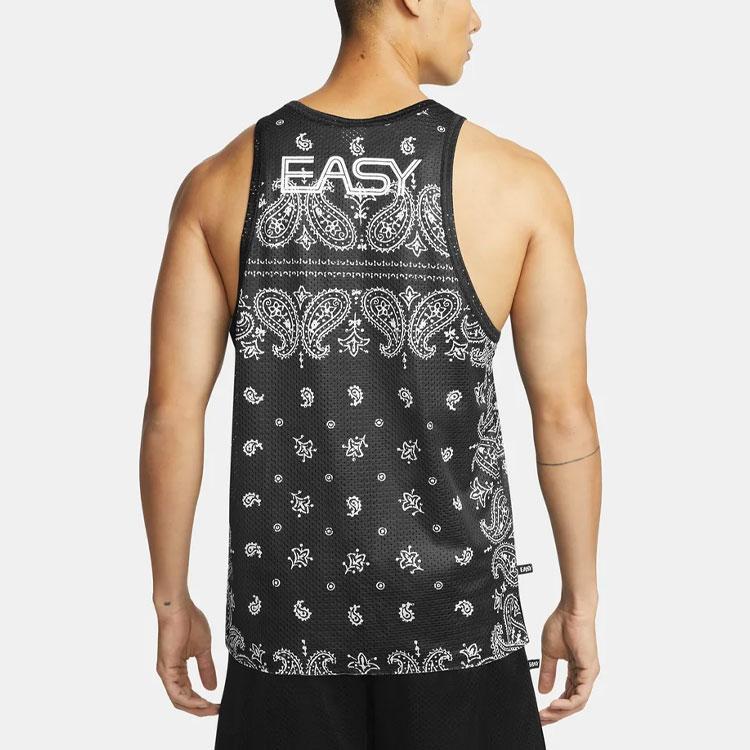 Nike Dri-FIT Breathable Casual Cashew Flower Sleeveless Tank Men Tops Black DH7372-010