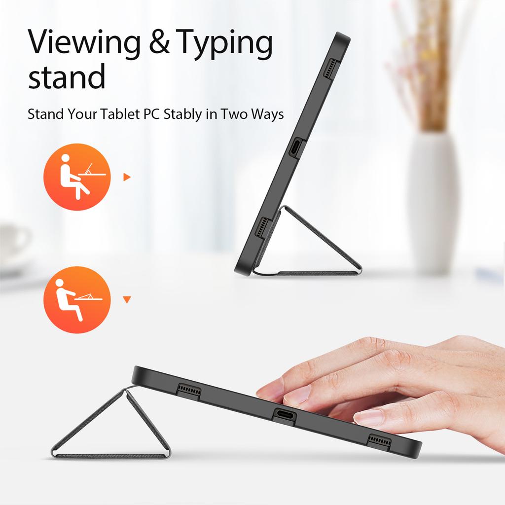 DUX DUCIS Domo Serie für Samsung Galaxy Tab S10+/S9+/S9 FE+ Hülle Dreifach faltbarer Ständer Lederabdeckung Auto Wake/Sleep
