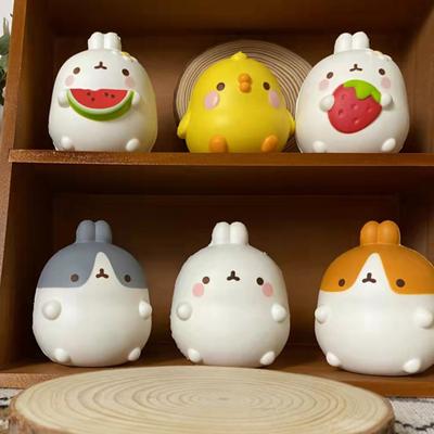NEU Süßes Küken-Kaninchen Erdbeere Jumbo Squishy Kawaii Tier Langsam steigender Stressball Zappelspielzeug Quetschspielzeug