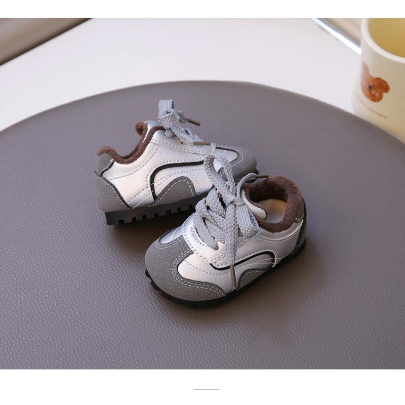 

Winter new velvet baby toddler shoes soft sole non-slip men s and women s baby cotton shoes warm small board shoes 30 срібний