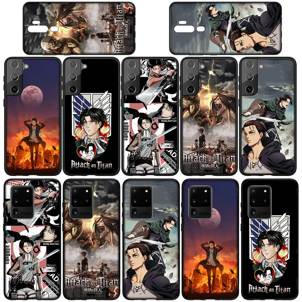 for Samsung Galaxy S25 S24 iPhone 17 16 15 Xiaomi Redmi Note 14 13 12 11 Plus Pro Max XR A37 Case Cartoon Attack on Titan Eren Jaeger Levi OPPO Huawei
