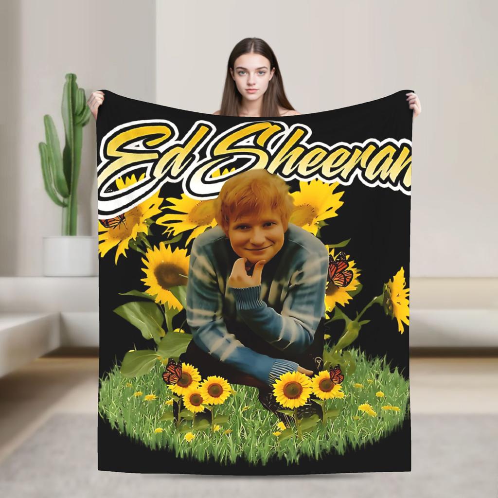 Ed Sheeran Tour Flannel Blanket Soft Warm Throw Blanket for Couch Bed Picnic Print Bedspread Sofa Bed Cover