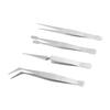 4pcs Flexible Tip Long Tweezers Stainless Steel Beading Tweezers Craft Tweezers  Sewing Applications