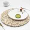 6 Stück Weben Rattan Rund Natürliche Stroh Tischsets Tassenmatte für Esstischmatten