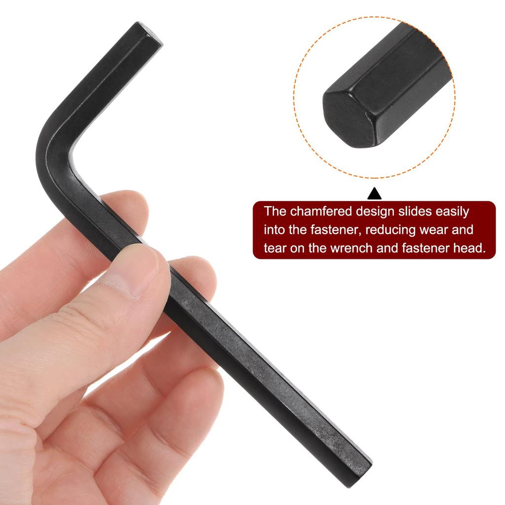 Uxcell 8mm Steel Short Hex Wrench Set for Screw Removal and Furniture Bicycle and Motorcycle Black 20-Pack CR-V L-Shaped Tightening, Assembly, Repair,