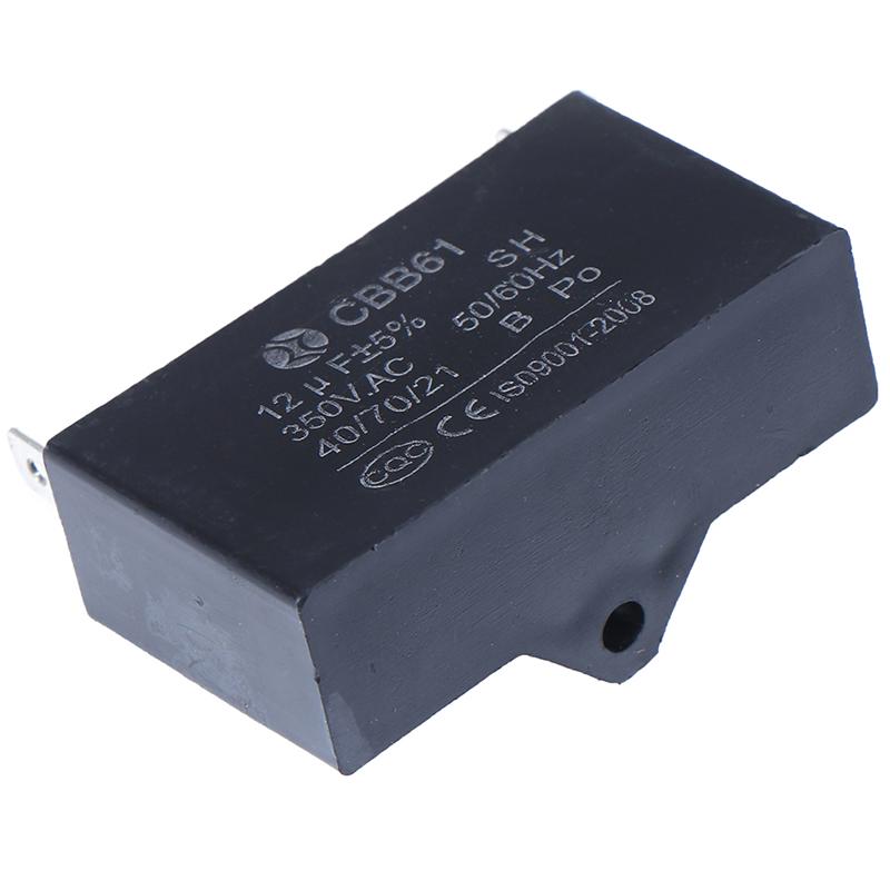 Black 12Uf Generator Capacitor Generator Cbb61 12Uf 50/60Hz 350Vac Fan Motor