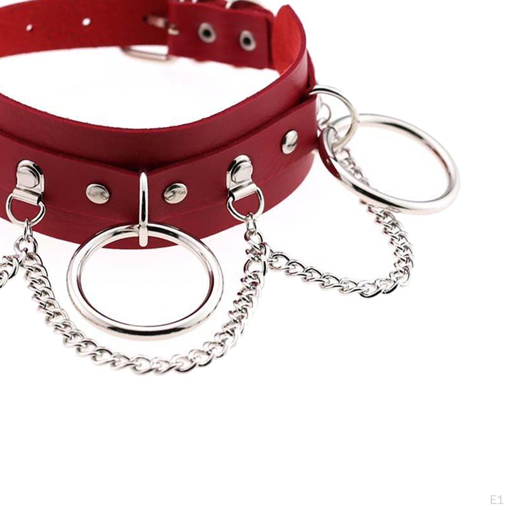 Leather Choker Gothic Punk Necklace, Cord Collar