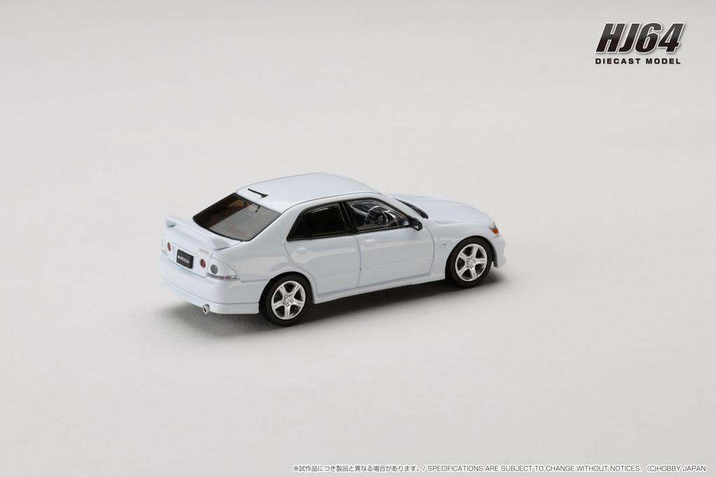 Maßstab Toyota Altezza RS200 1998 mit echtem Super White II 1/64 (E10) Optionen,