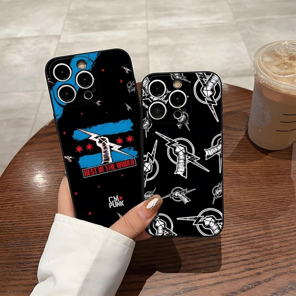 C-Cm P-Punk Logo Phone Case For 17 Pro Max Iphone 14 16 Pro Max 12 15 Plus 13 Pro 11 Xr X Xs Back Cover