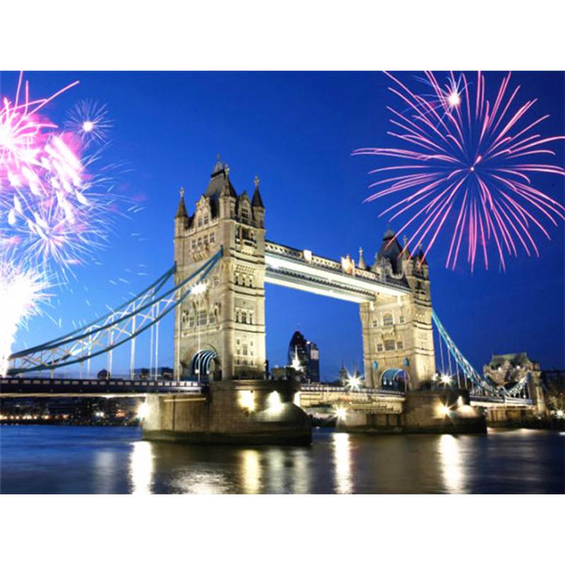 DIY Bridge 5D diamantová malba Celokulatý vrták Scénické diamantové vyšívání Křížové vyšívání Mozaikové sady Pryskyřice Nástěnné umění Domácí dekorace