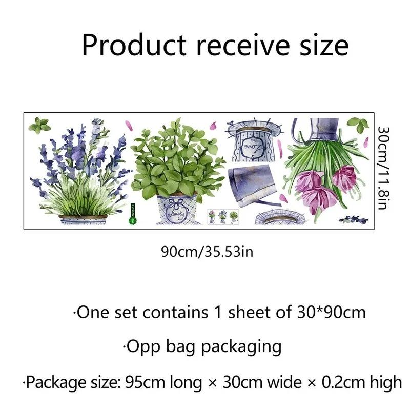 3pcs Wall Sticker for Kitchen Room Decor  Furniture Decoration Sticker for Living Room Home Decor  Watercolor Flower Pots