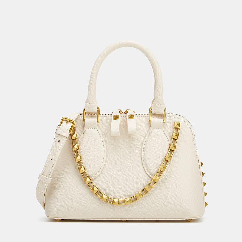 

Женская сумка-ракушка с цепочкой и заклепками, тренд Европы и США, милая, классная, кожаная женская сумка белый