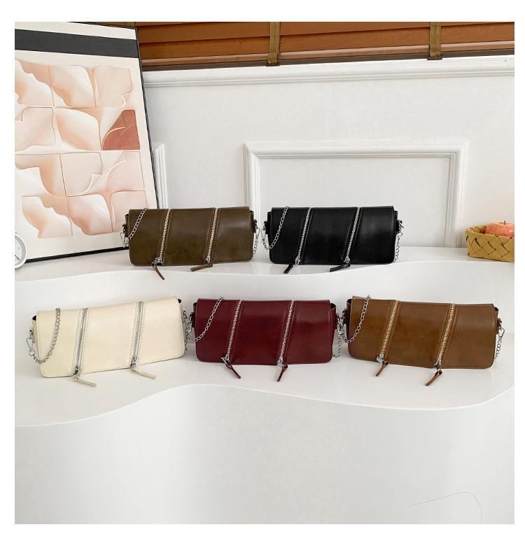 2024 New Fashion Chain Shoulder Crossbody Bag Women Double Zipper Flap Small Bag