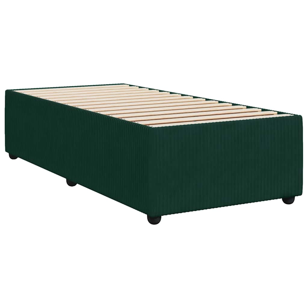 Box Spring Bed with Mattress Dark Green 80 x 200 cm Velvet