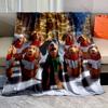 Dachshunds Singing with Christmas Trees Pattern Blanket Flannel Material Soft Warm for All Seasons For Home Outdoor Camping