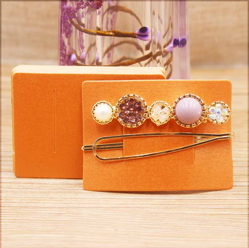 50pc New Arrival Cute Shape Kraft Pink White Jewelry Package Hair Clip Card Blank Color Hairpin Display Card Tag