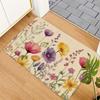 1PC Wildflowers Pattern Door Mats Kitchen Rugs Non-Slip Pop Design Bathroom Rugs Bath Mat Carpet for Home Sink Laundry Decor