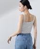 Nano Universe Antibacterial and Ribbed Tank Top with Size F Women's Odor-Resistant Cups, 021, Large, Gray, 673-5124305