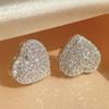 ZAKOL Loving Heart Zirconia Stud Earrings For Women Girls copper Color Metal Crystal Ears Accessories Wedding Zircon Gifts