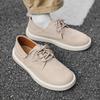 New Beige Men Shoes Genuine Leather Big Size High Quality Fashion Men's Casual Shoes European Style Mens Shoes Flats Oxfords