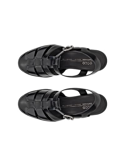 ECCO Sculpted LX 55 Genuine Leather Women's Strap Heel Sandals, Black, Size 24.5 Cm, 3E