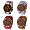 Women's Leopard Faux Leather Strap Charm Roman Numerals Quartz Wrist Watch